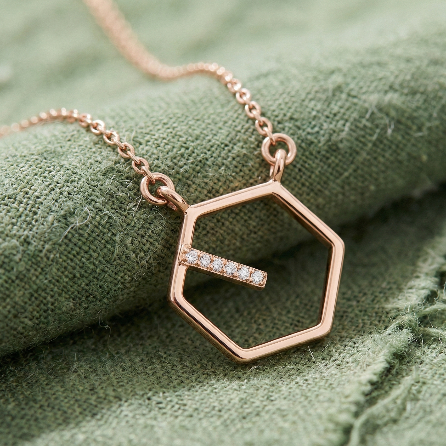 Diamond Charm Drop Pendant