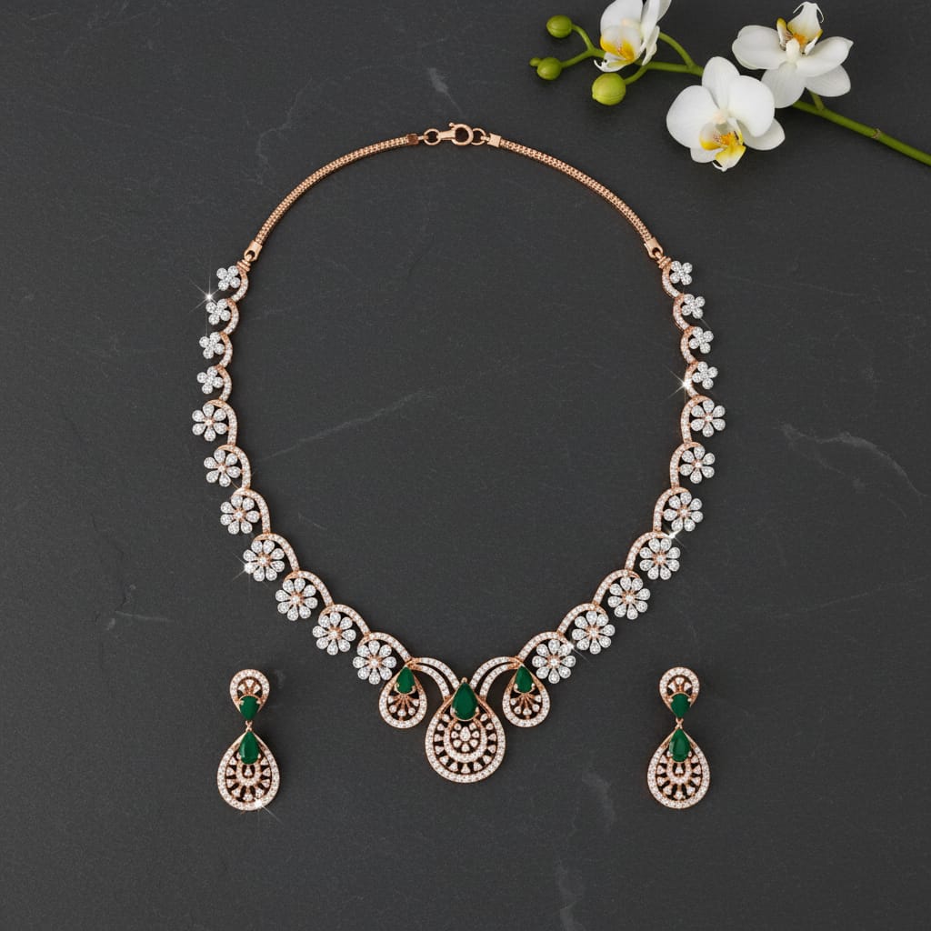 Ethereal Diamond Glow Necklace Set