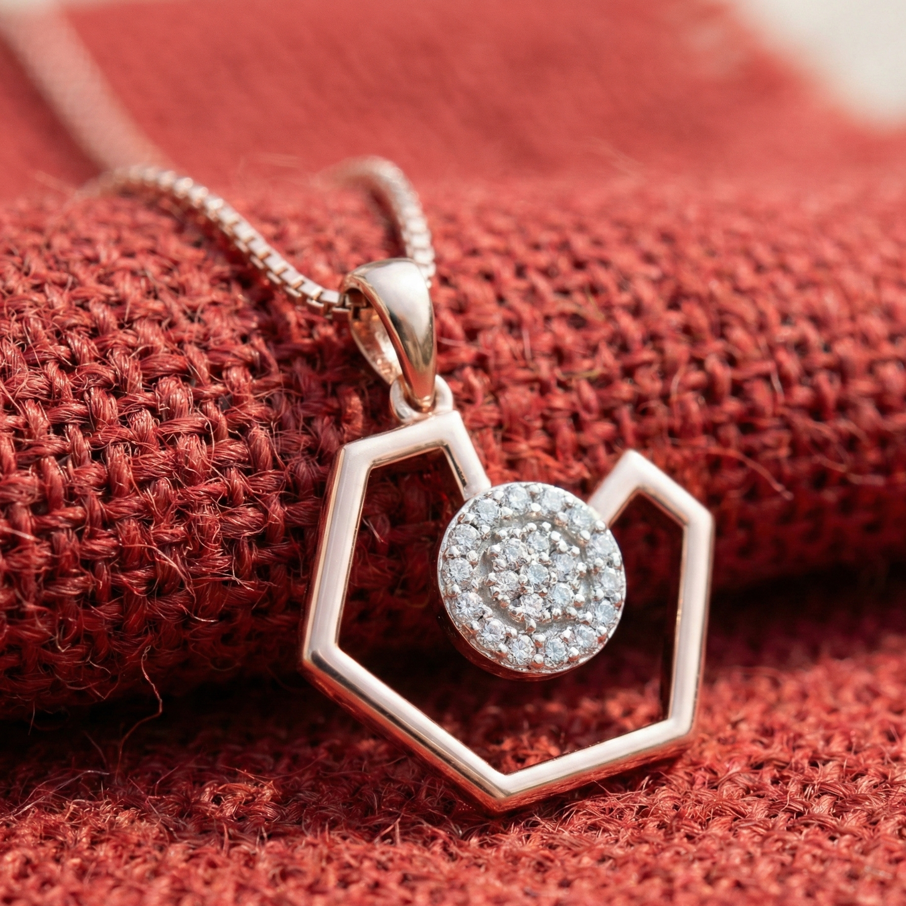 Diamond Aura Drop Pendant