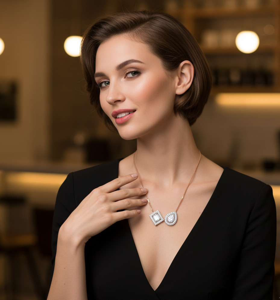 Designer Cut Diamond Pendant - 3