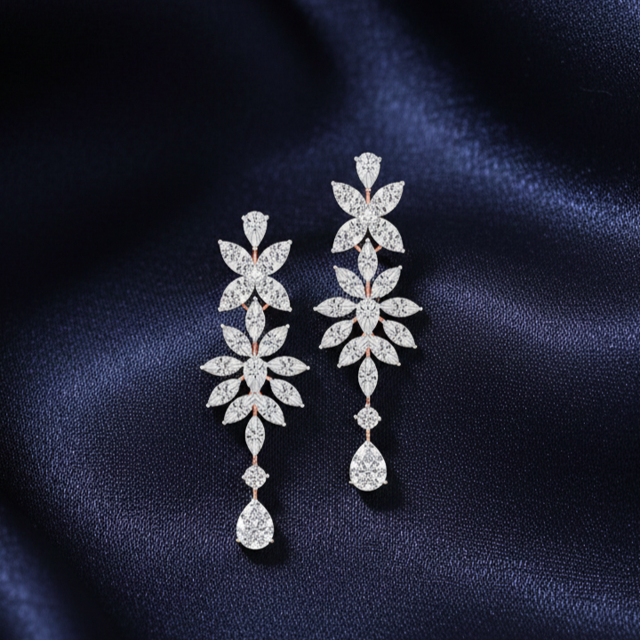 Elegant Radiance Diamond Dangler Earrings