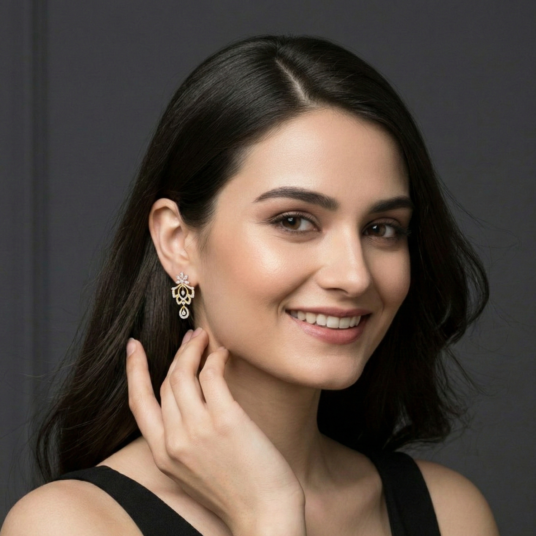 Stylish Diamond Dangle Earrings