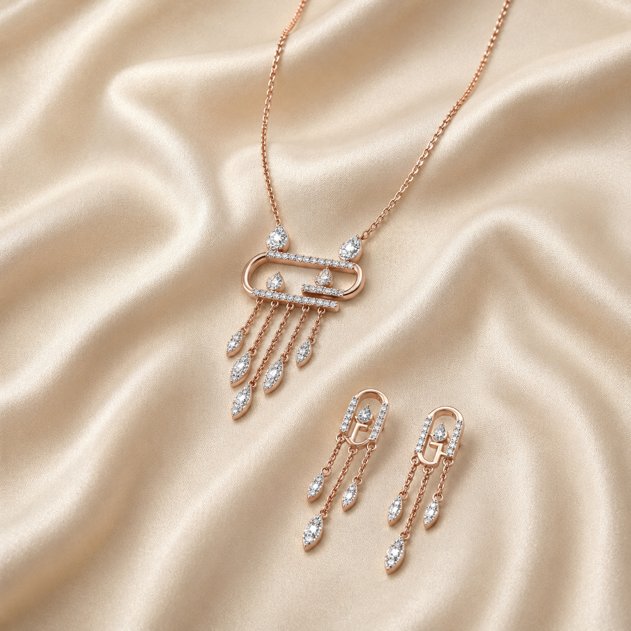 Pure Sparkle Diamond Pendant Set