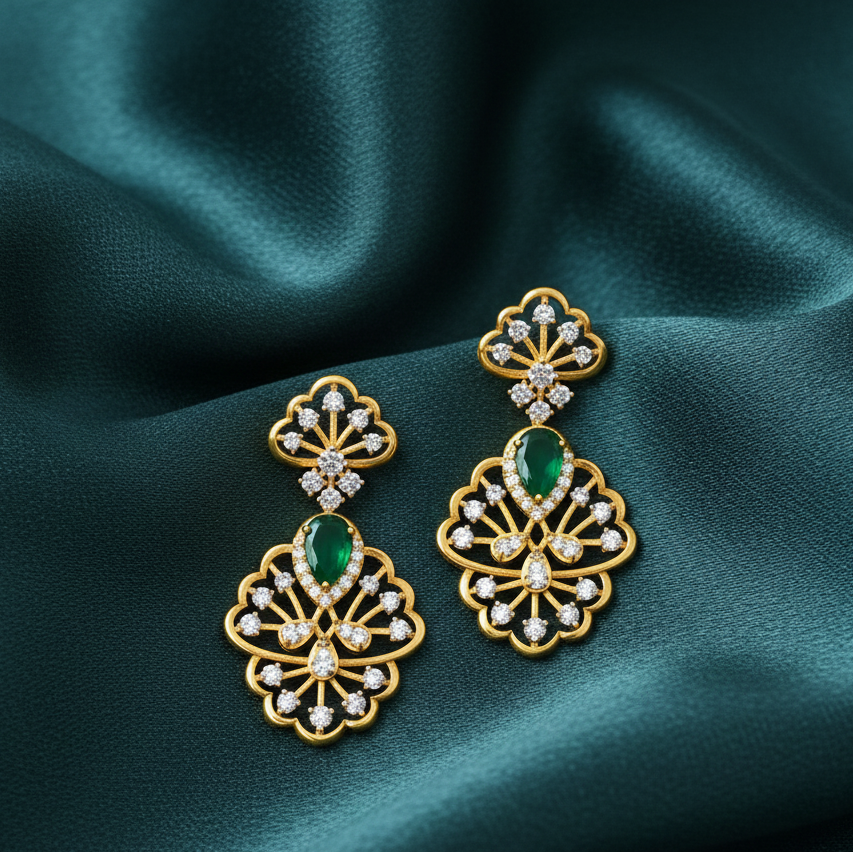 Chic Sparkle Diamond Dangler Earrings