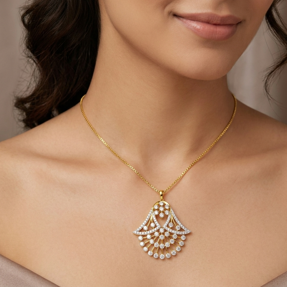 Diamond Blossom Whisper Pendant