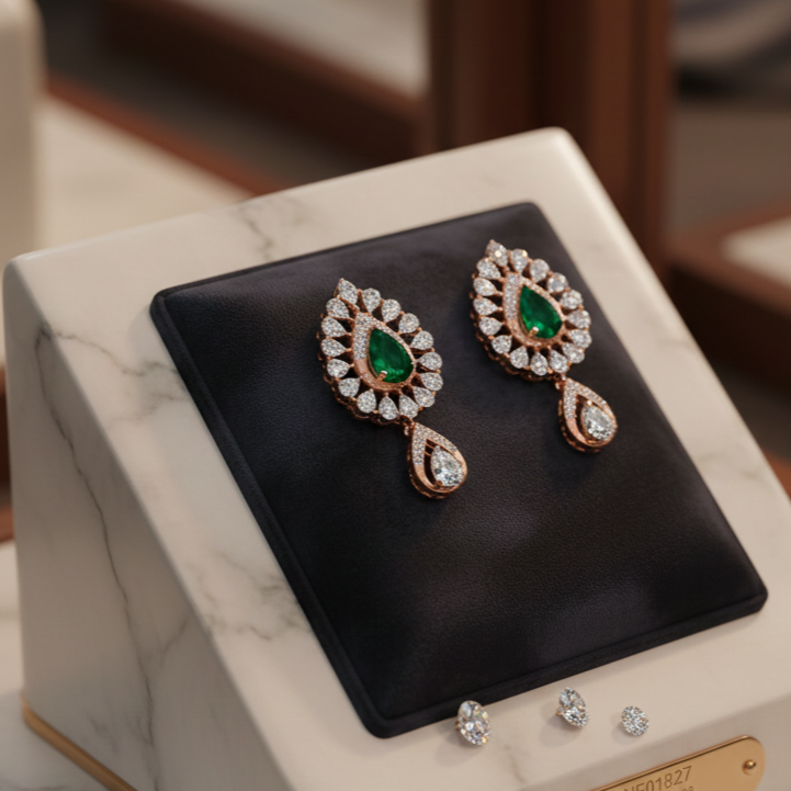 Graceful Luxe Diamond Dangler Earrings - 3