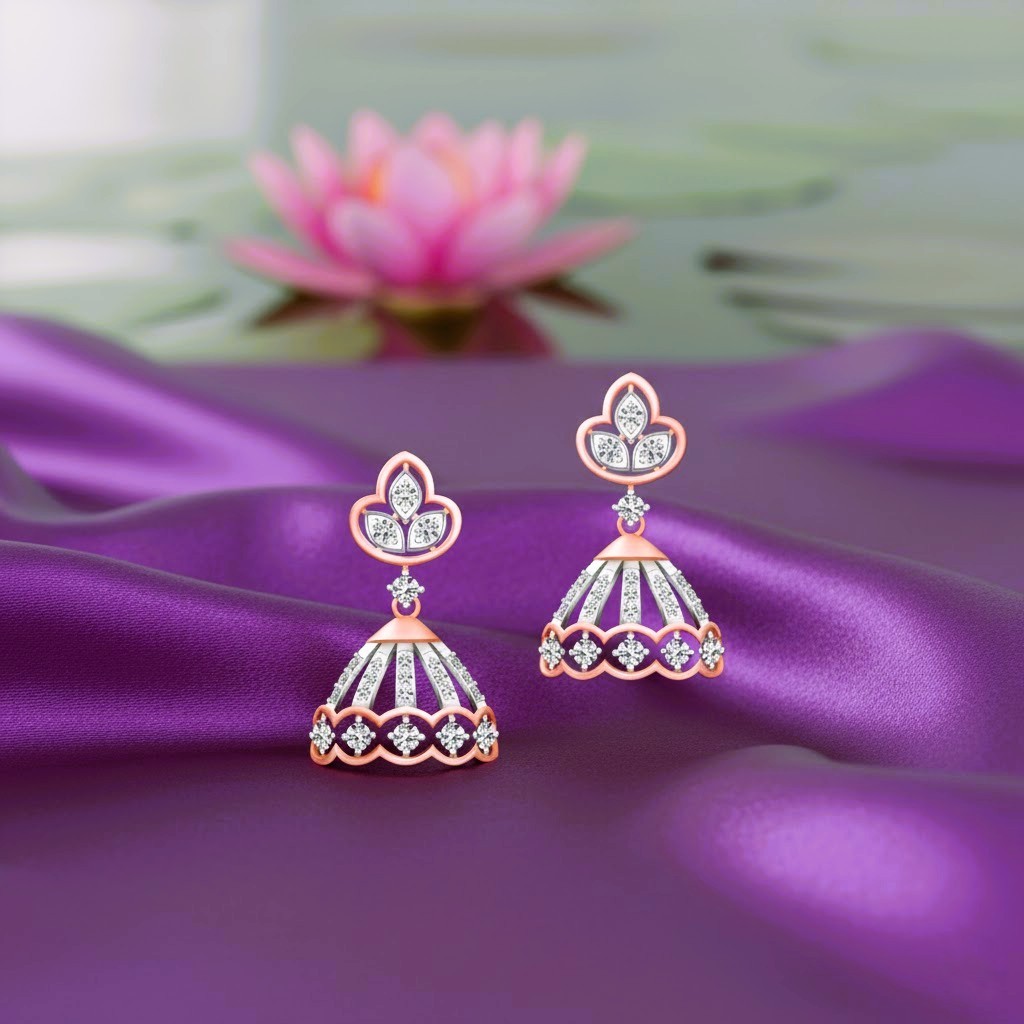 Statement Diamond Jhumki Earrings
