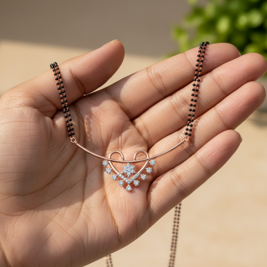 Exquisite Gold Diamond Tanmaniya for Brides - 3