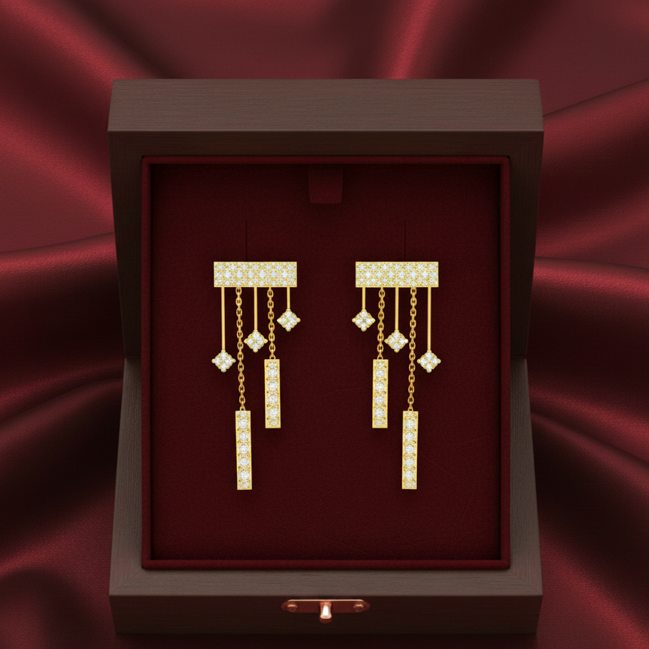Sparkle Shine Diamond Dangler Earrings - 3