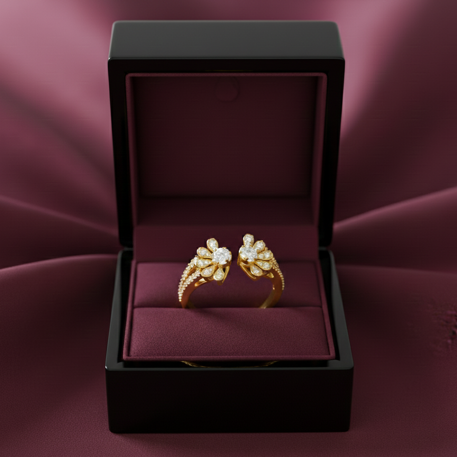 Diamond Regal Ivy Crest Ring