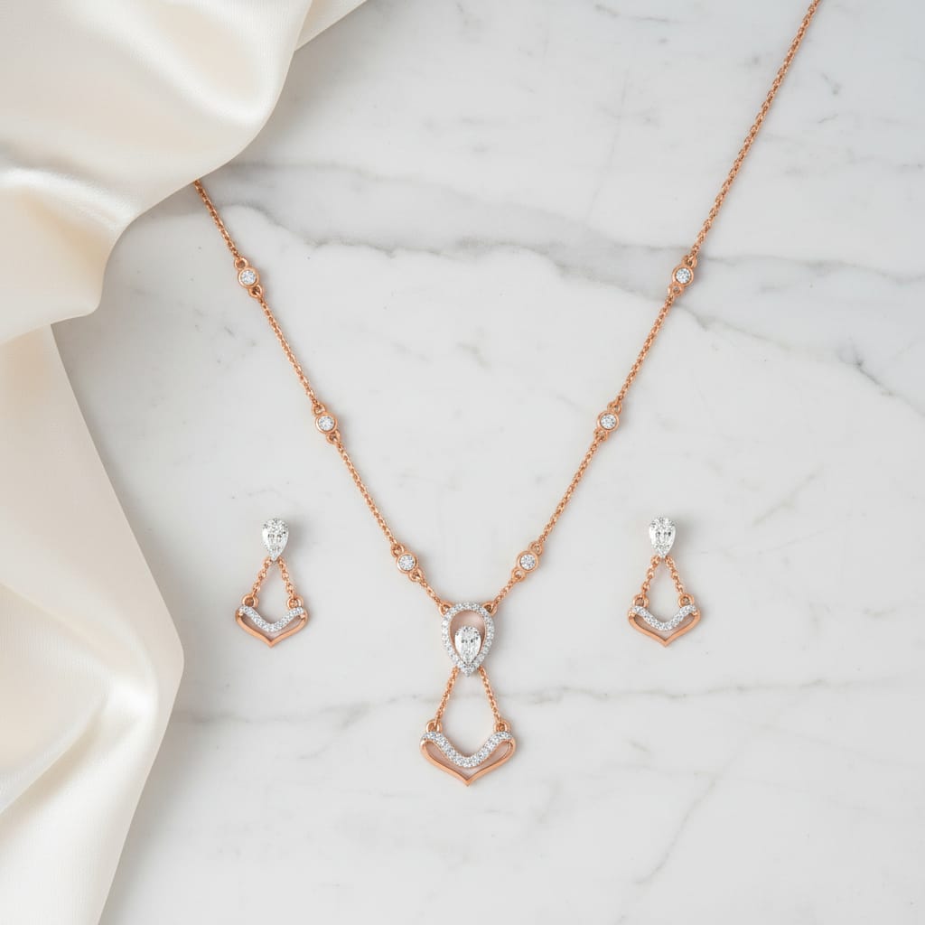 Ethereal Diamond Charm Necklace Set