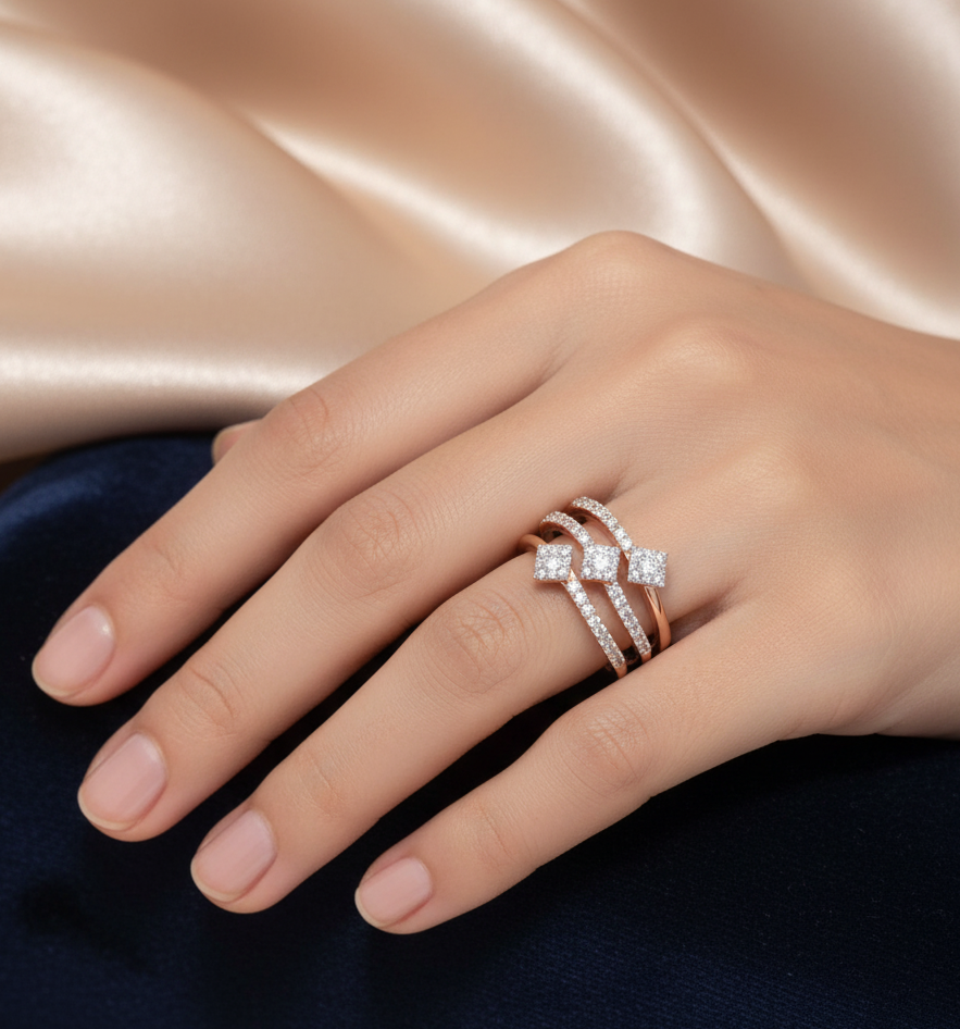 Kinetic Trio Diamond Ring - 3