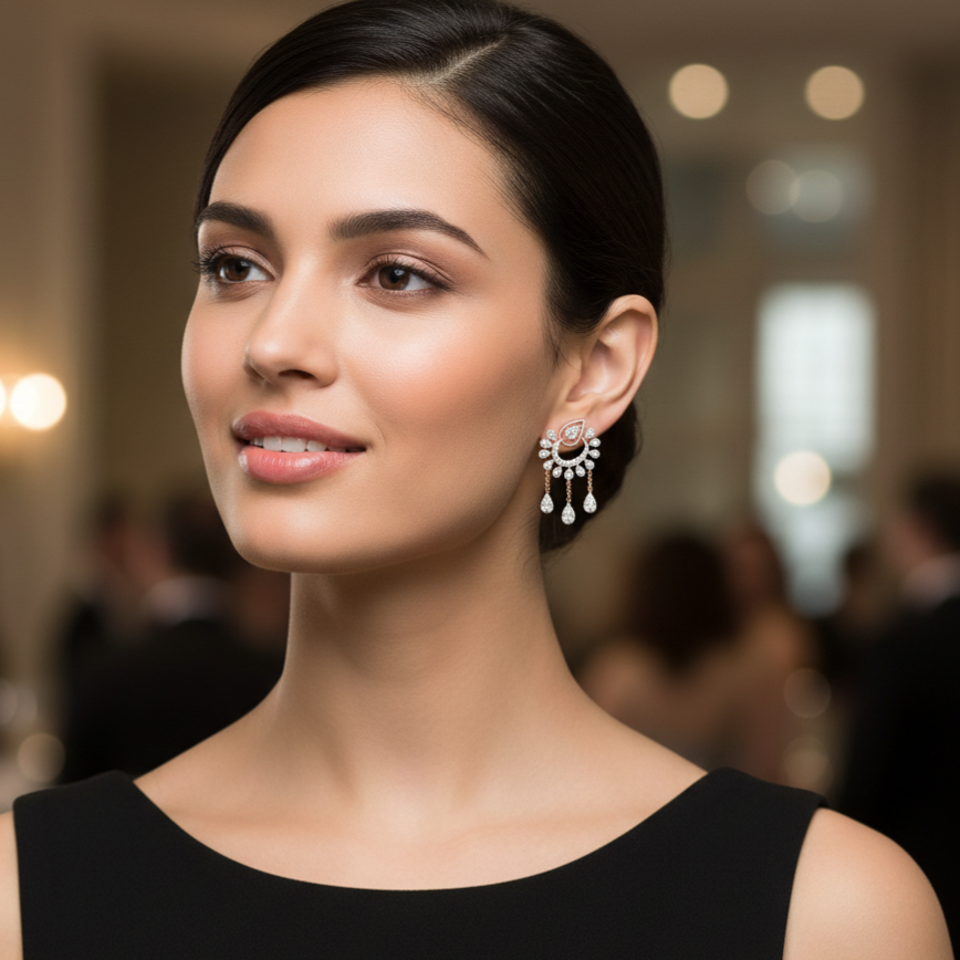 Nocturne Shine Diamond Dangler Earrings