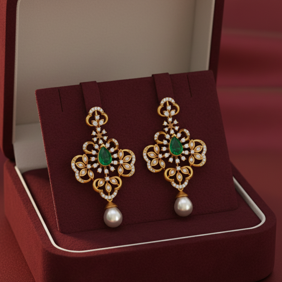 Glam Shine Diamond Drop Earrings - 3