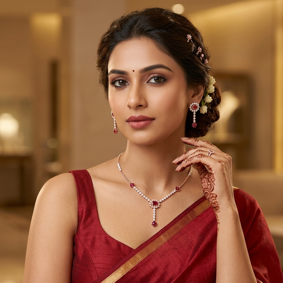 Grand Diamond Glow Necklace Set - 3