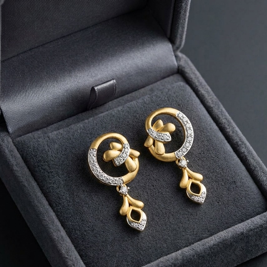Sophisticated Circle Diamond Stud Earrings