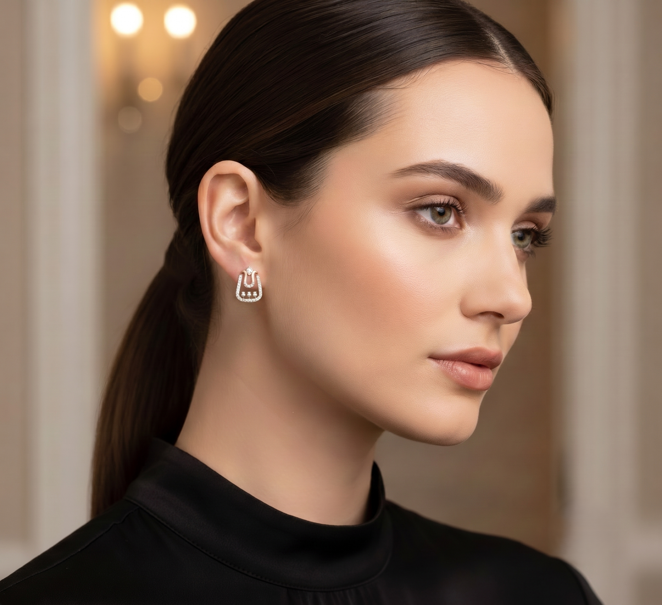 Simple Yet Elegant Diamond Stud Earrings - 3