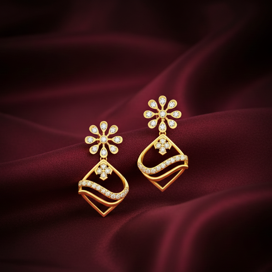 Modern Classic Diamond Stud Earrings