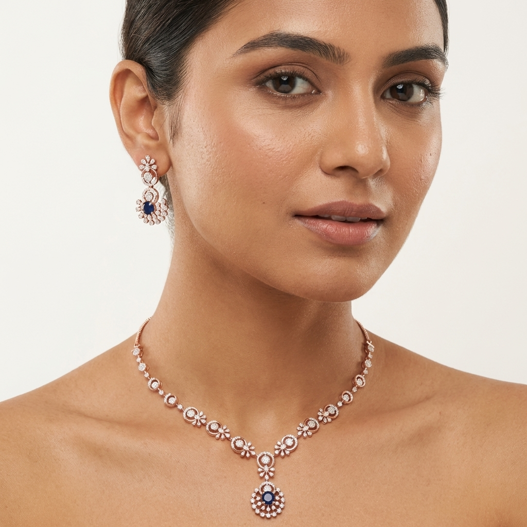 Divine Diamond Radiance Necklace Set - 4