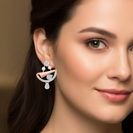 Sparkle Wave Diamond Danglers - 3