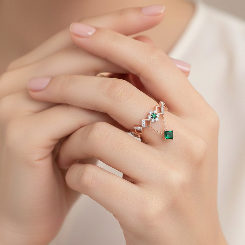 Celestial Ivy Aura Diamond Ring - 3