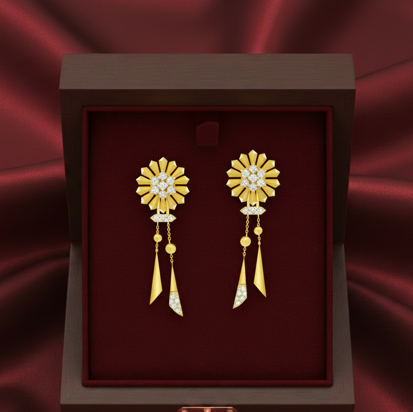 Elegant Party Diamond Dangle Earrings - 3