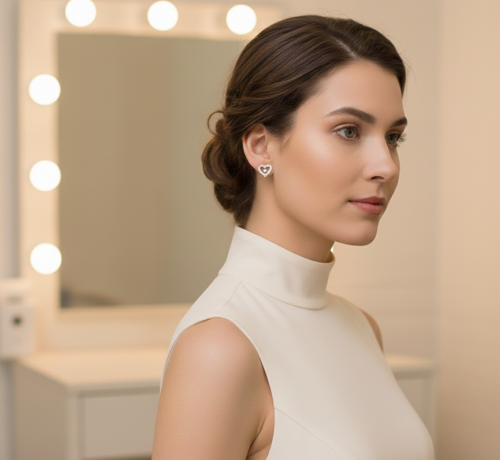 Dainty Diamond Stud Earrings - 3
