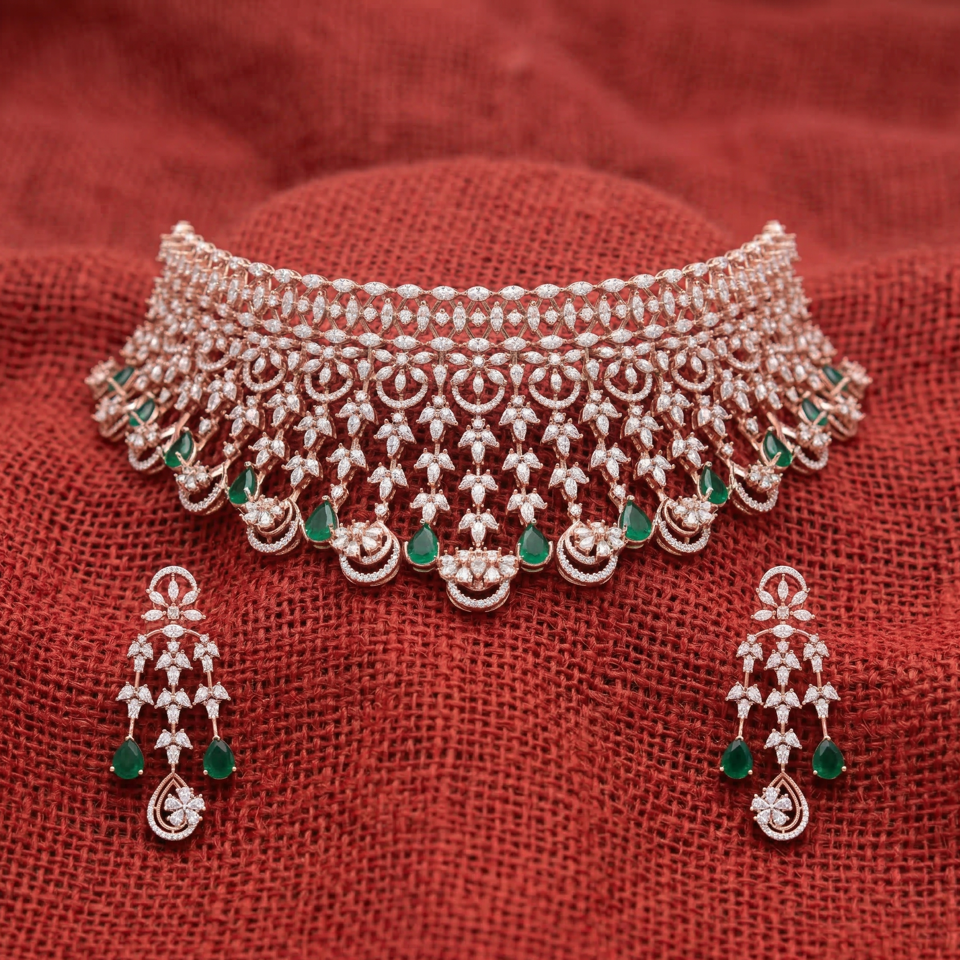 Premium Wedding Diamond Necklace Set