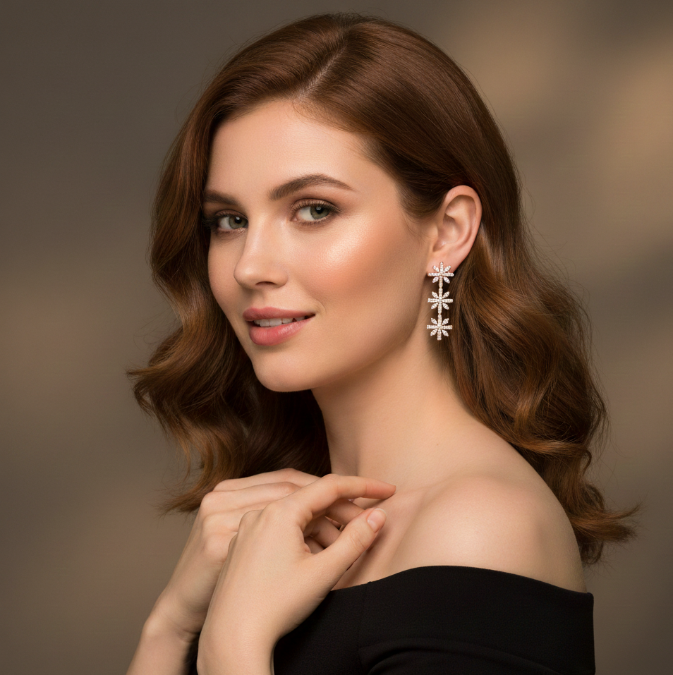 Polished Glow Diamond Dangler Earrings