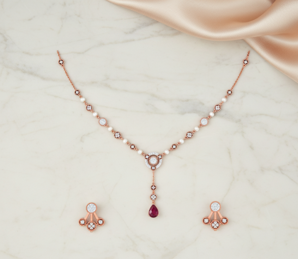 Grand Diamond Shine Necklace Set