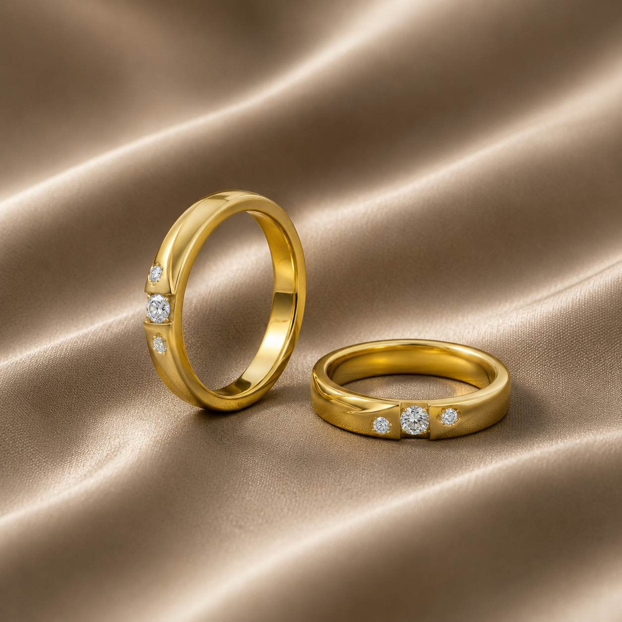 Elegant Diamond Couple Band