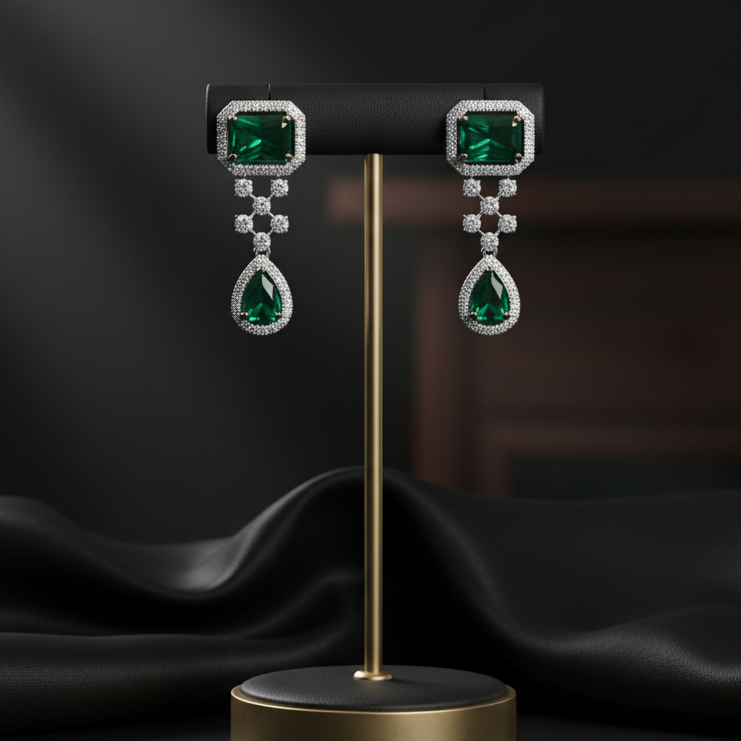 Feather Drift Dangler Diamond Earrings - 3