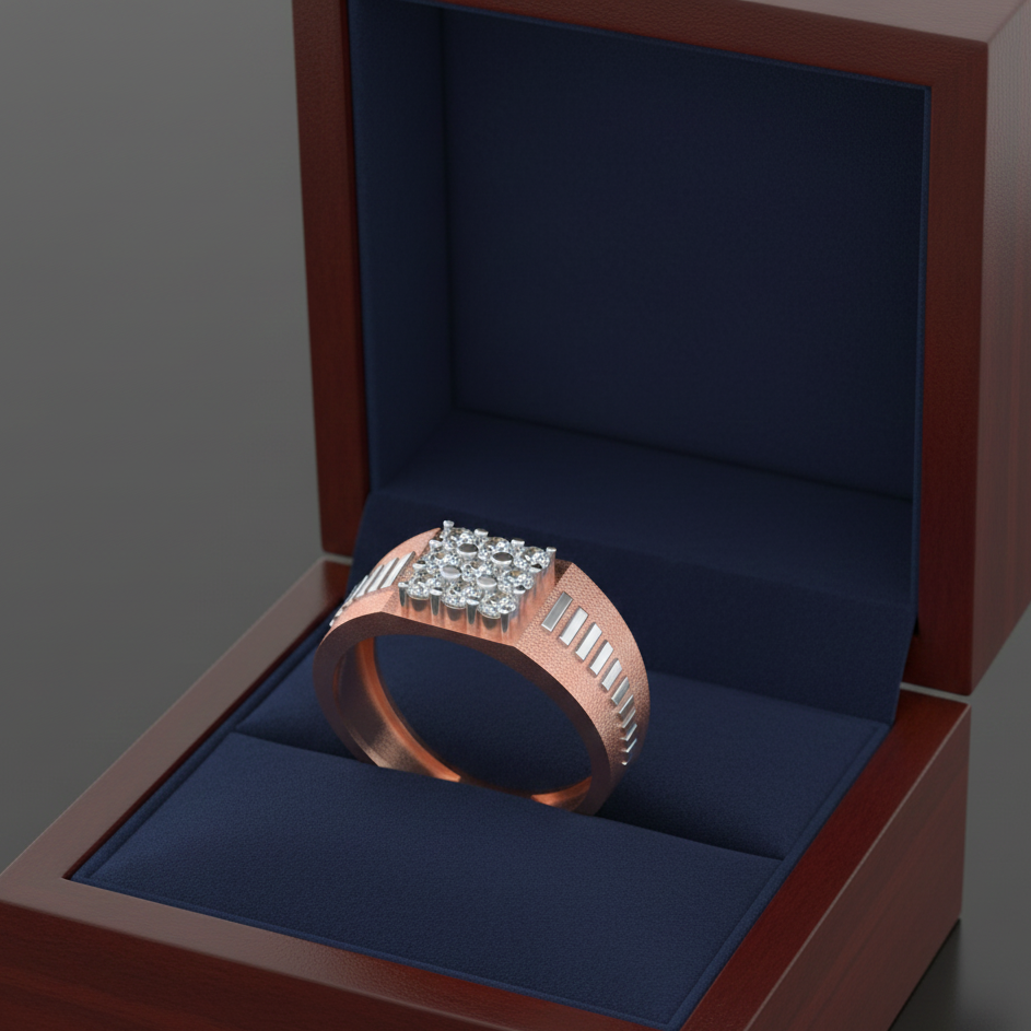 Bold Royal Signature Diamond Gents Ring