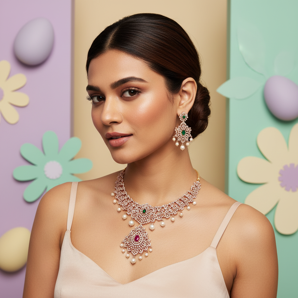 Classic Diamond Classic Necklace Set - 3