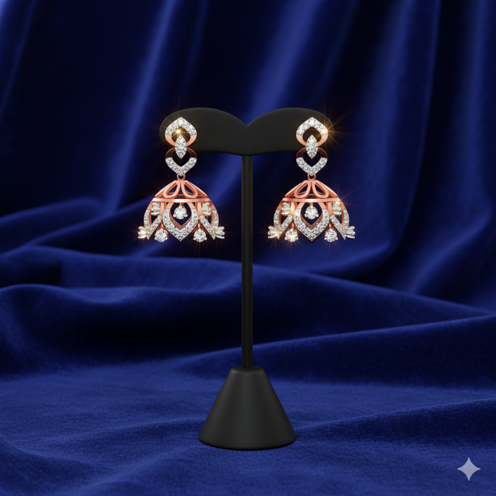 Fine Crafted Diamond Jhumki Earrings