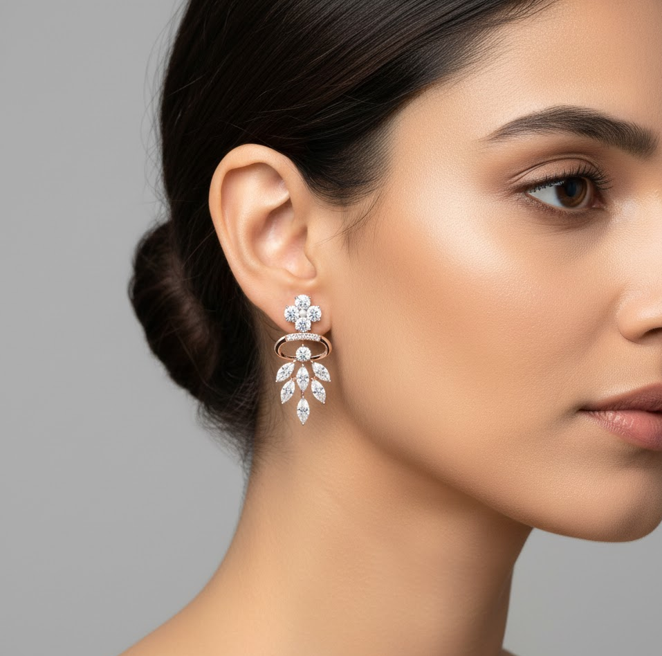 Diamond Aura Dangler Earrings