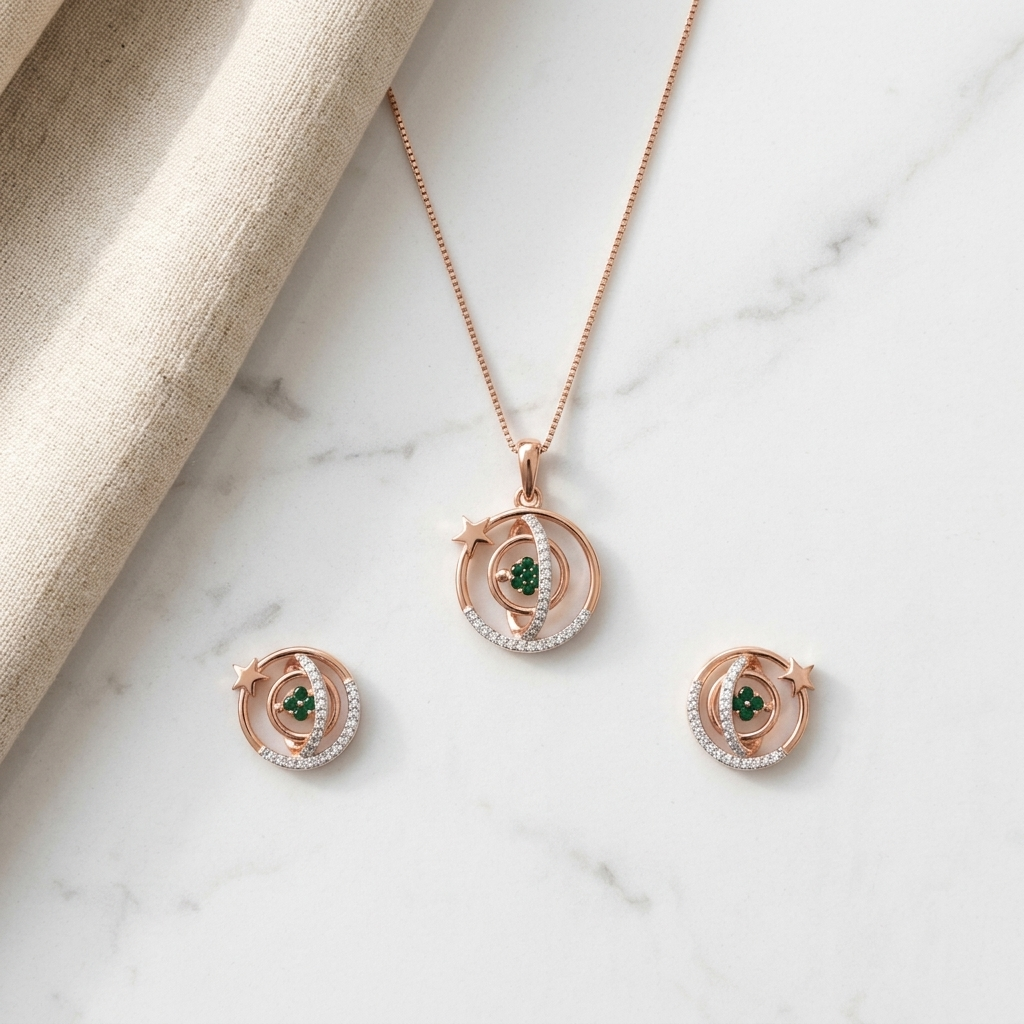 Dainty Glow Diamond Pendant Set - 3