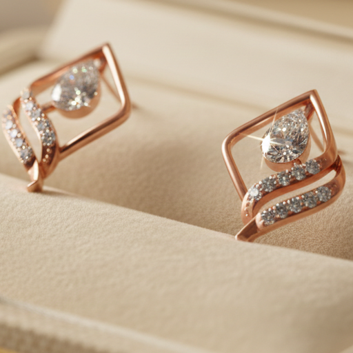 Soft Spark Diamond Pendant Earrings