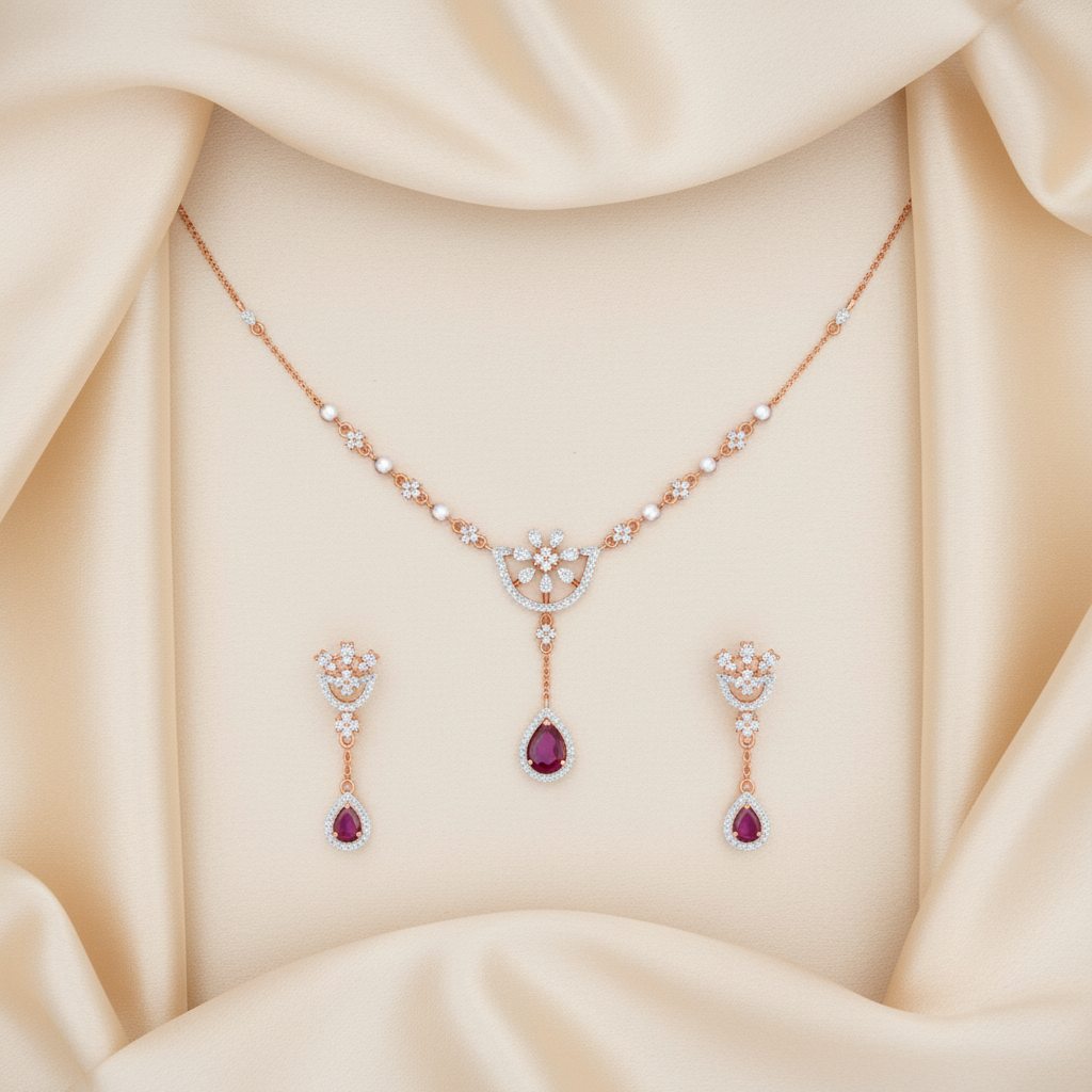 Grand Diamond Charm Necklace Set