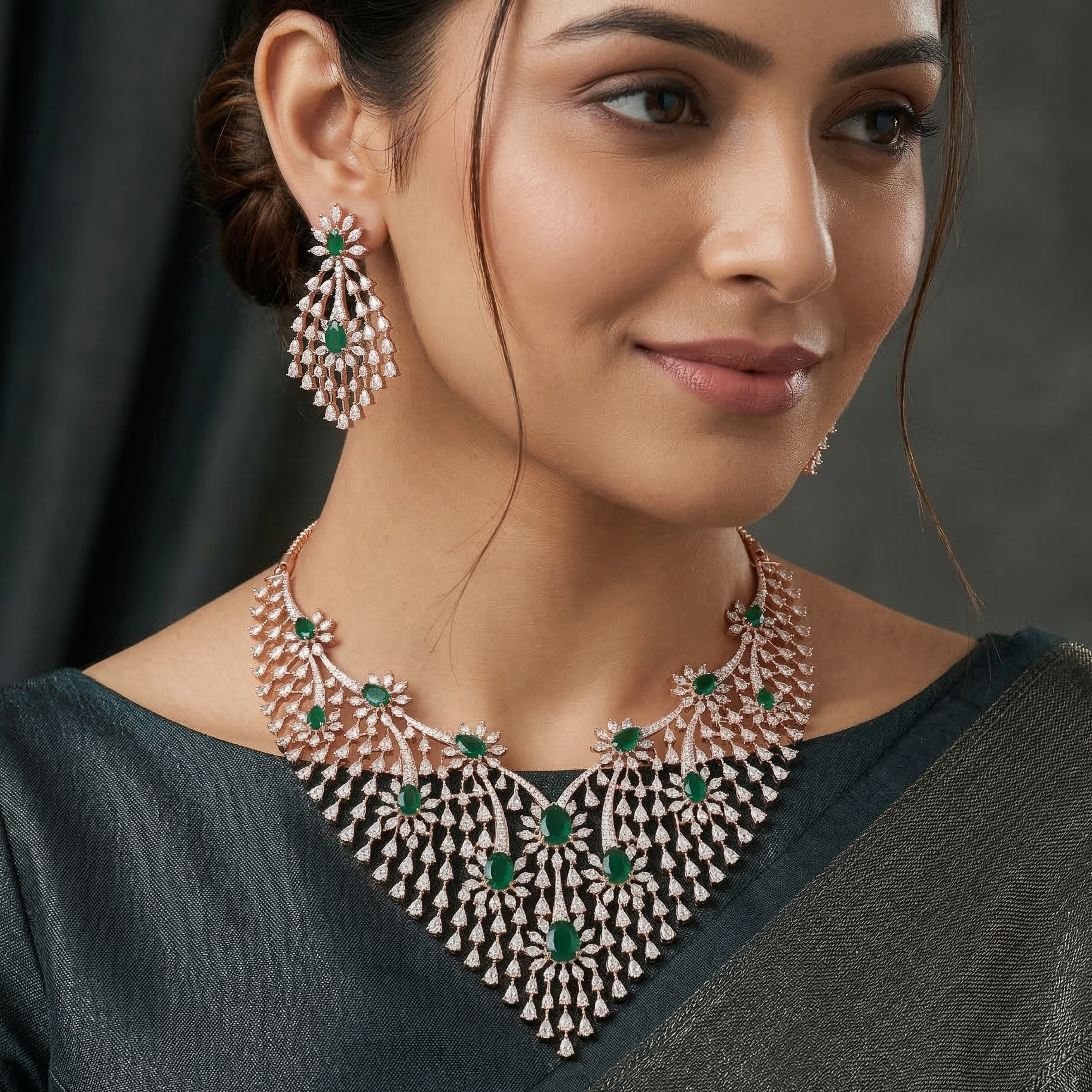 Opulent Diamond Wedding Jewellery Set - 3