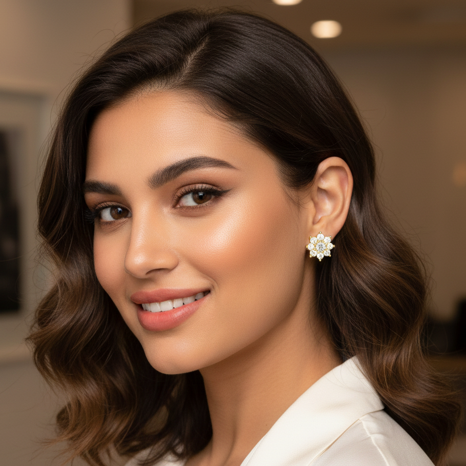 Luxury Daily Wear Diamond Stud Earrings - 3