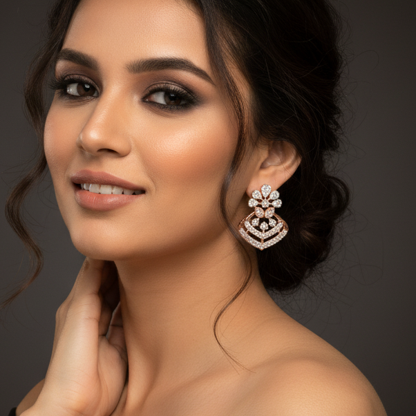 Crystal Ease Dangler Diamond Earrings - 3
