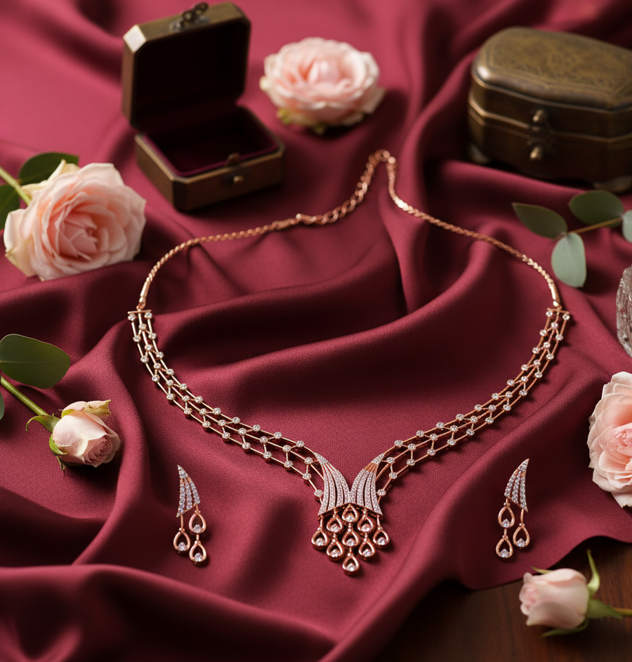 Prestige Aura Diamond Necklace with Spark Earrings