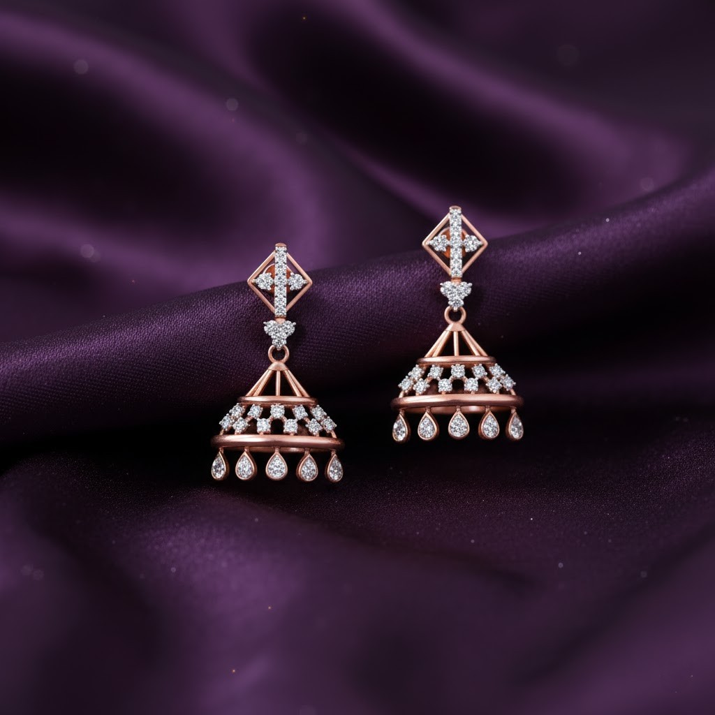 Designer Crafted Diamond Jhumkis