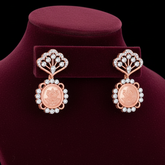Silver Tone Diamond Dangler Earrings