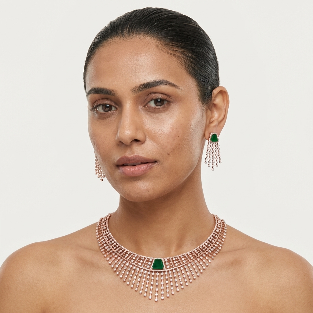 Premium Diamond Grace Necklace Set - 3