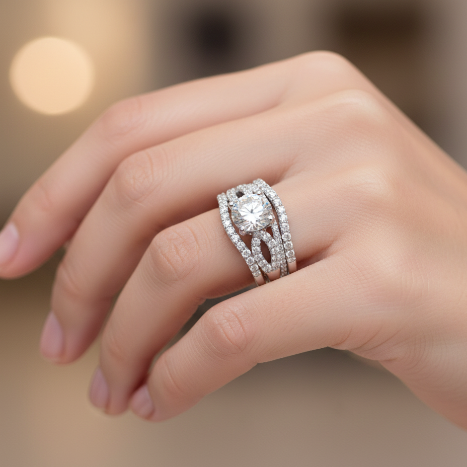 Diamond Noble Petal Ring - 3