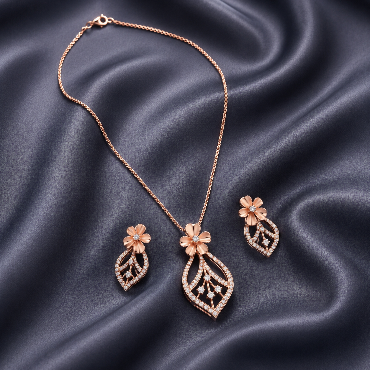 Radiant Luxe Diamond Pendant Set