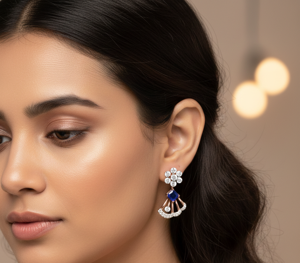 Solenne Spark Diamond Dangler Earrings