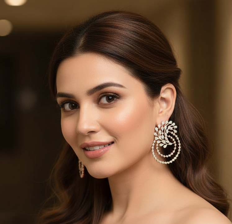 Radiant Bloom Diamond Stud Earrings